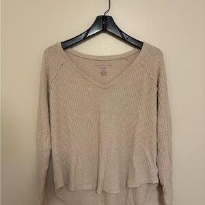American Eagle Outfitters Taupe Long Sleeve Top